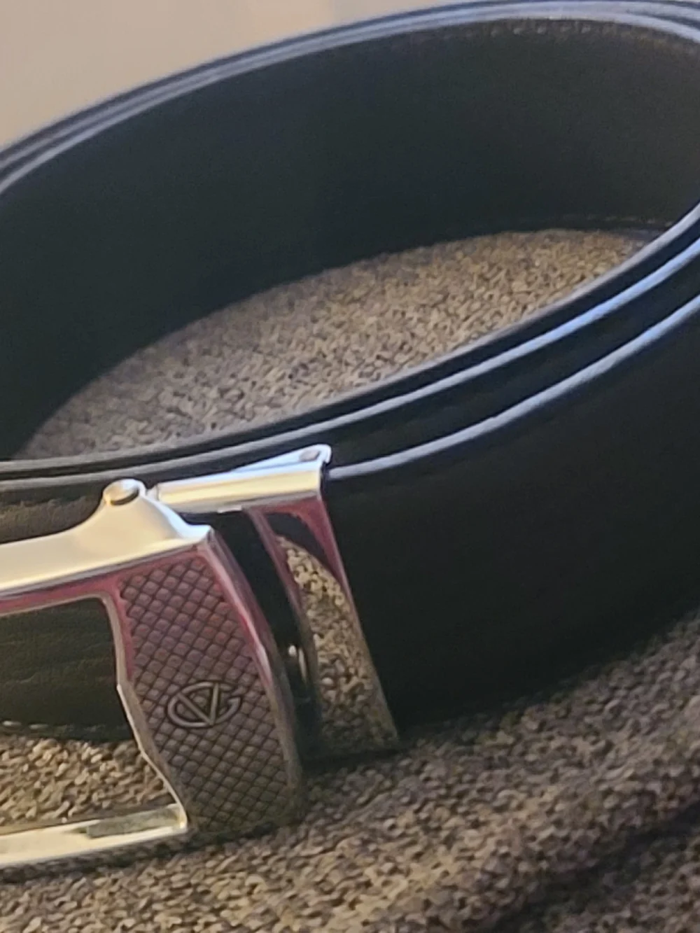 Valentino Silver Textured Buckle Kids Belt